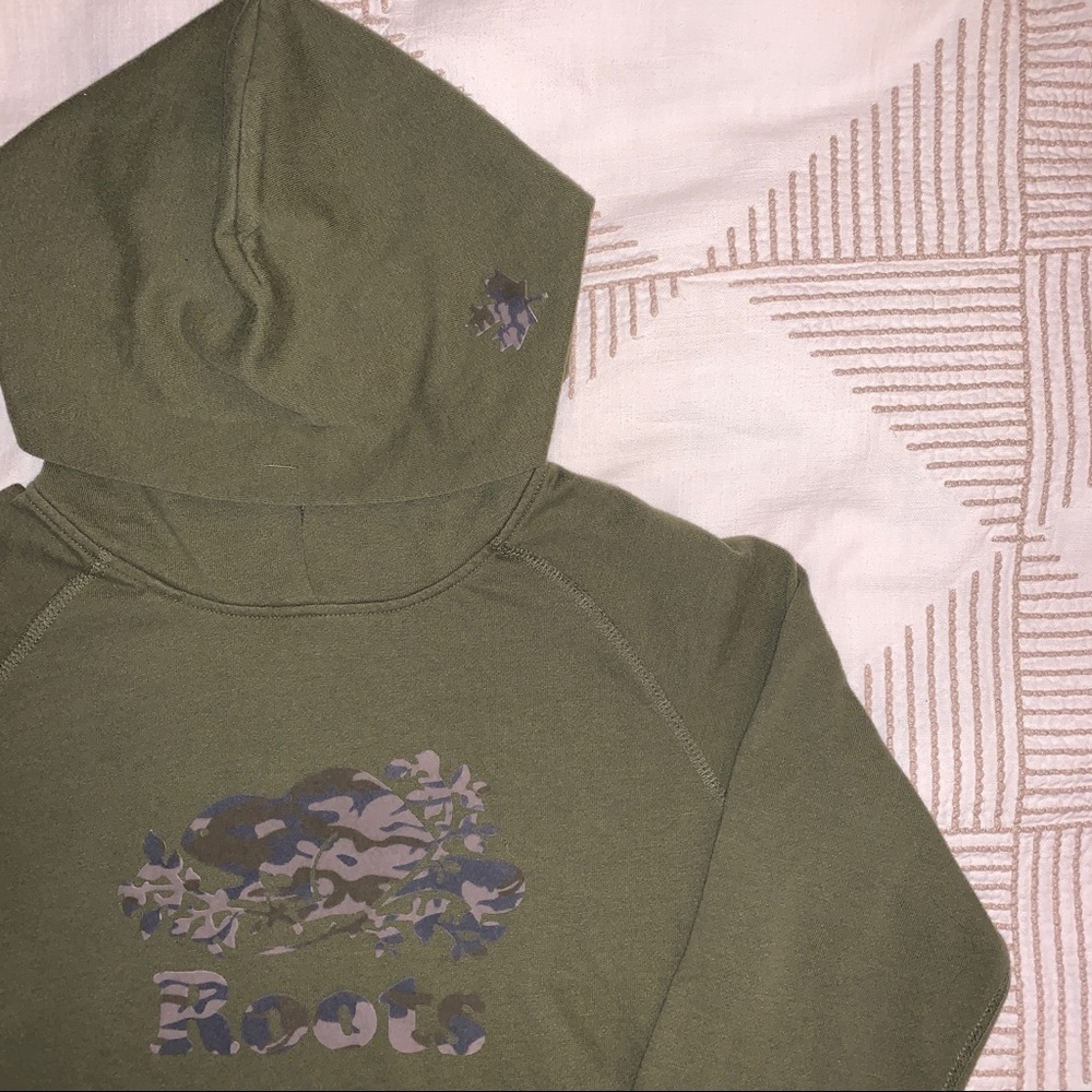 Super Rare Double Graphic Camo Hoodie from Roots